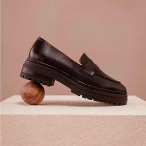 Bobbies Paris Black Chunky Loafers Size 40